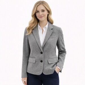 Banana Republic Gray Textured Blazer Jacket Tailored Workwear Womens Size 2